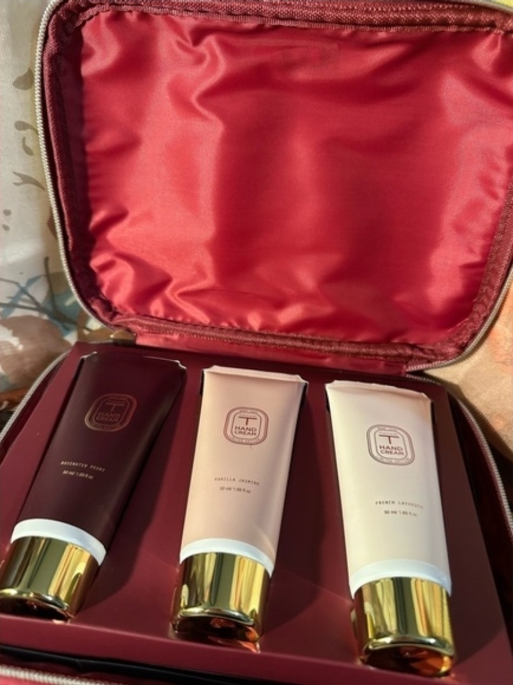 Tahari Hand Cream Set In Velvet Box